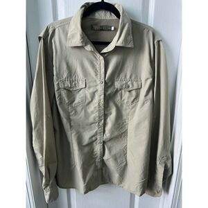 Rufiji The Collection By The Safari Store Womens Button Up Shirt Tan Size 20